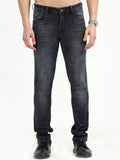 Men's Knitted Ash Black Mid-Rise Slim fit Jeans | Rick Rogue, Rick Rogue