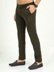 Men's Ankle length Slim Fit 4 Way Stretch Trouser | Cactus, CACTUS