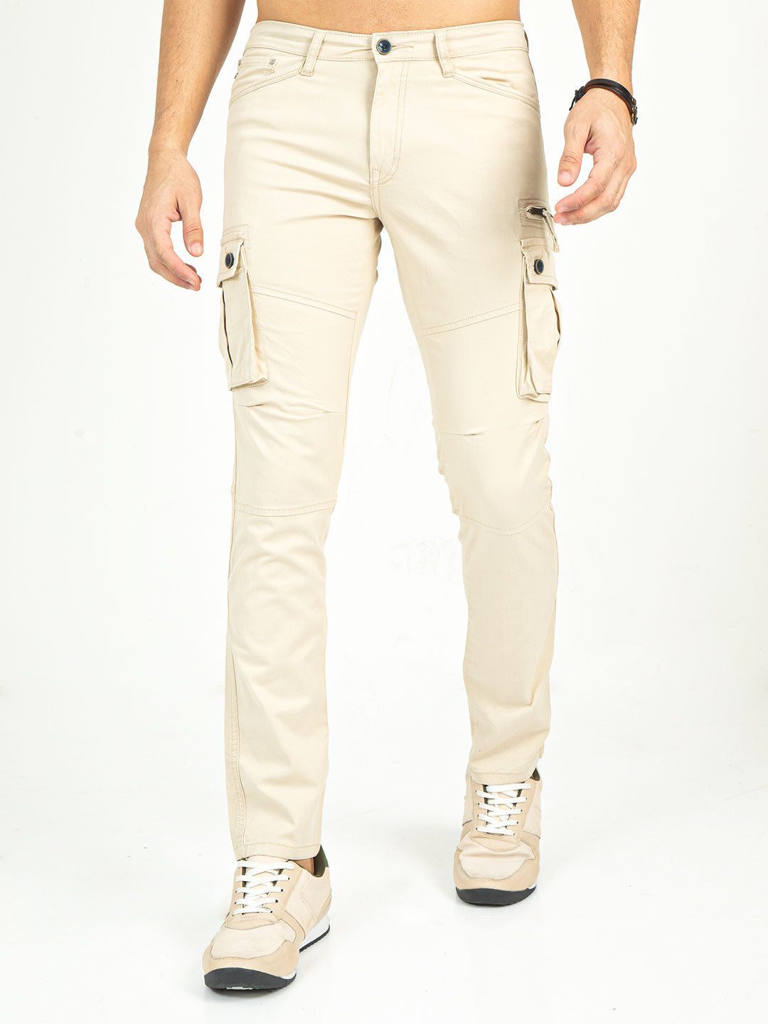 Men's Stretchable Twill Slim Fit Cargo | Cactus, CACTUS