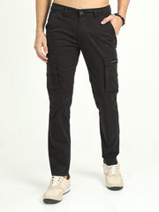 Men's Strechable Slim Fit Solid Cargo | Rick Rogue, Rick Rogue