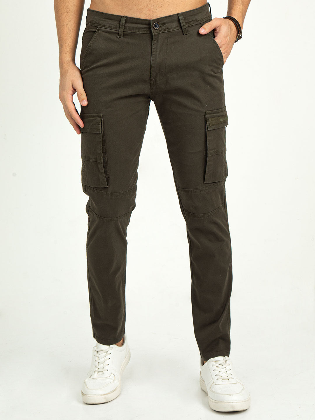 Men's Strechable Slim Fit Solid Cargo | Rick Rogue, Rick Rogue