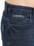 Men's Dark Blue Slim Fit Knitted Jeans | Rick Rogue, Rick Rogue