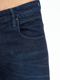 Men's Dark Blue Slim Fit Stretchable Knitted Jeans | Rick Rogue, Rick Rogue