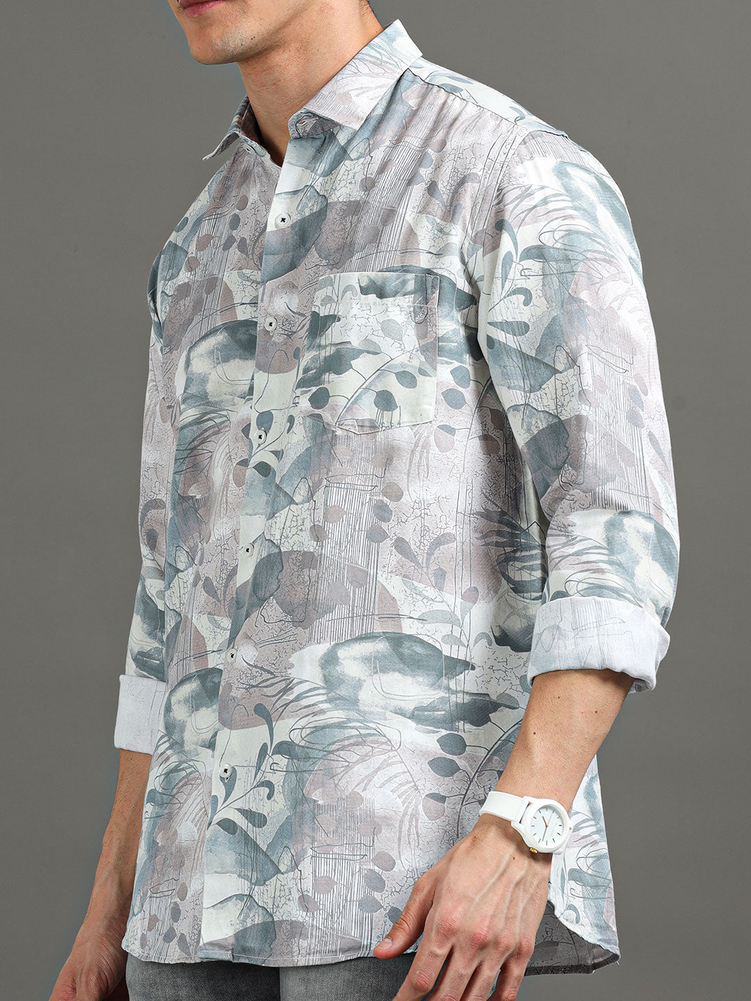 Men's Floral Printed Regular Fit Casual Shirt | Rick Rogue, Rick Rogue