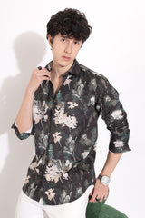 Men's Leaf Flower Digital Print Shirt | Rick Rogue