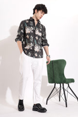 Men's Leaf Flower Digital Print Shirt | Rick Rogue