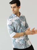 Men's Light Green Digital Printed Shirt