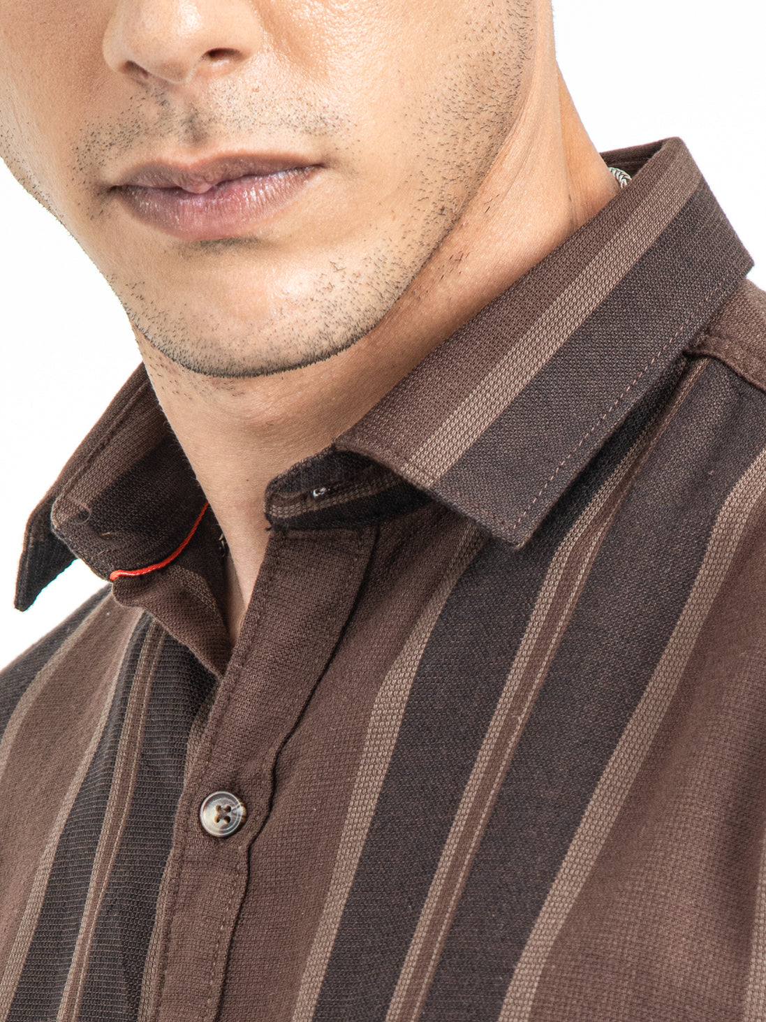 Men's Slim Fit Vertical Thick Striped Casual Pure Cotton Shirt | Rick Rogue, RICK ROGUE