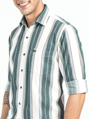 Men's Vertical Striped Cotton Casual Shirt | Rick Rogue, RICK ROGUE