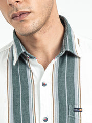 Men's Vertical Striped Cotton Casual Shirt | Rick Rogue, RICK ROGUE