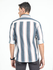 Men's Vertical Striped Cotton Casual Shirt | Rick Rogue, RICK ROGUE