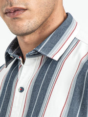 Men's Vertical Striped Cotton Casual Shirt | Rick Rogue, RICK ROGUE