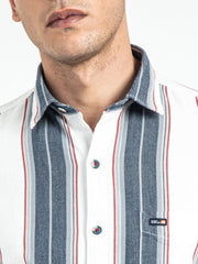 Men's Vertical Striped Cotton Casual Shirt | Rick Rogue, RICK ROGUE