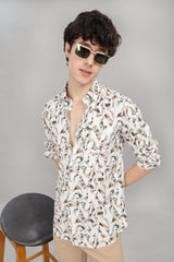 Men's White Base All Over Printed Shirt | Rick Rogue
