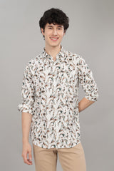 Men's White Base All Over Printed Shirt | Rick Rogue