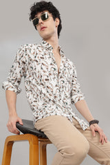 Men's White Base All Over Printed Shirt | Rick Rogue