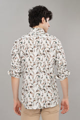 Men's White Base All Over Printed Shirt | Rick Rogue