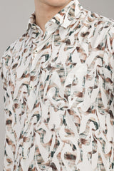 Men's White Base All Over Printed Shirt | Rick Rogue