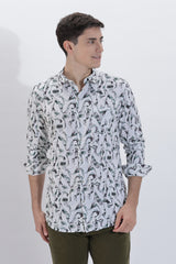 Men's White Base All Over Printed Shirt | Rick Rogue