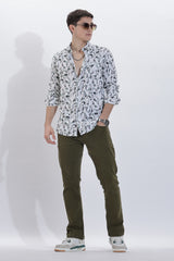 Men's White Base All Over Printed Shirt | Rick Rogue