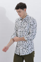 Men's White Base All Over Printed Shirt | Rick Rogue