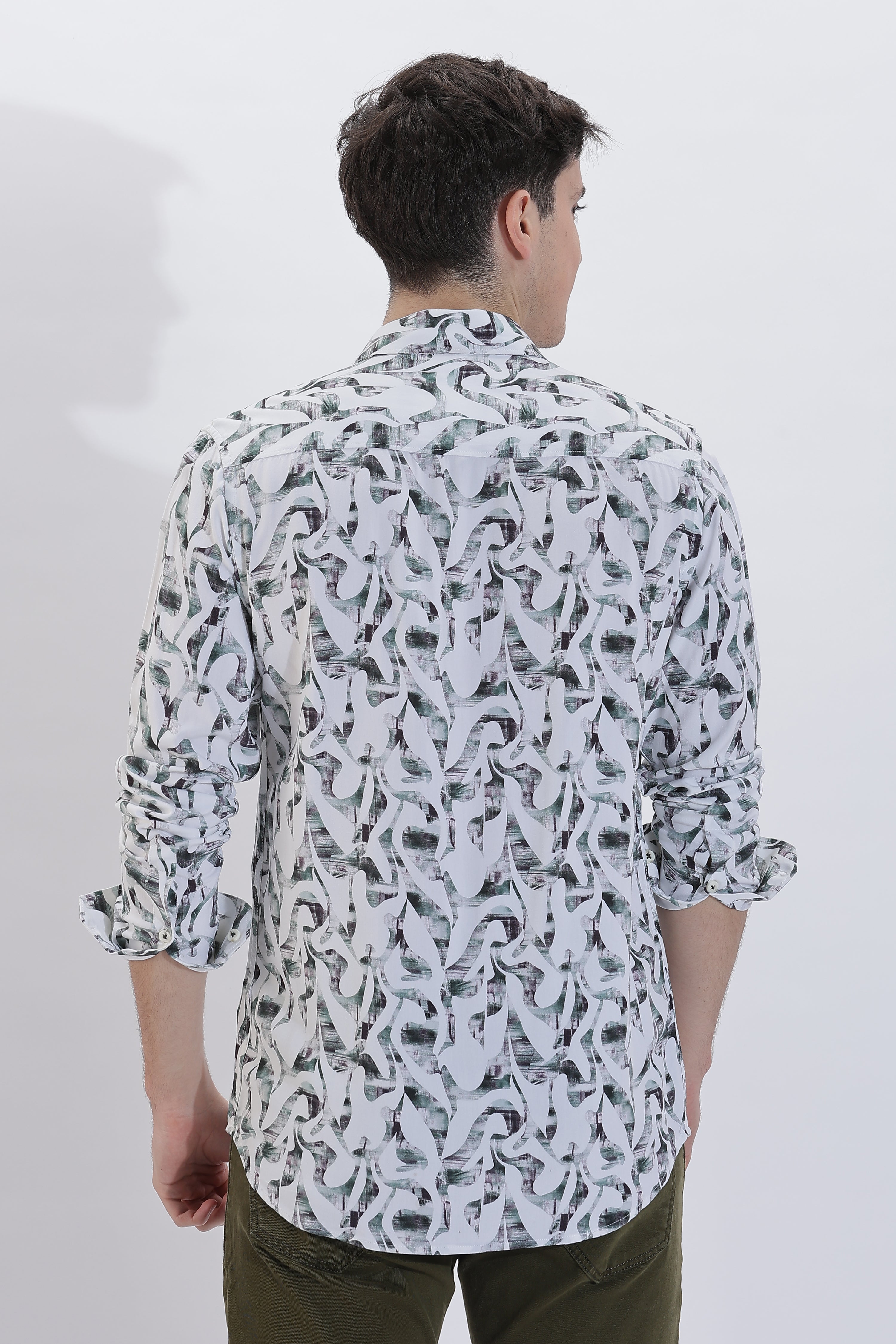 Men's White Base All Over Printed Shirt | Rick Rogue