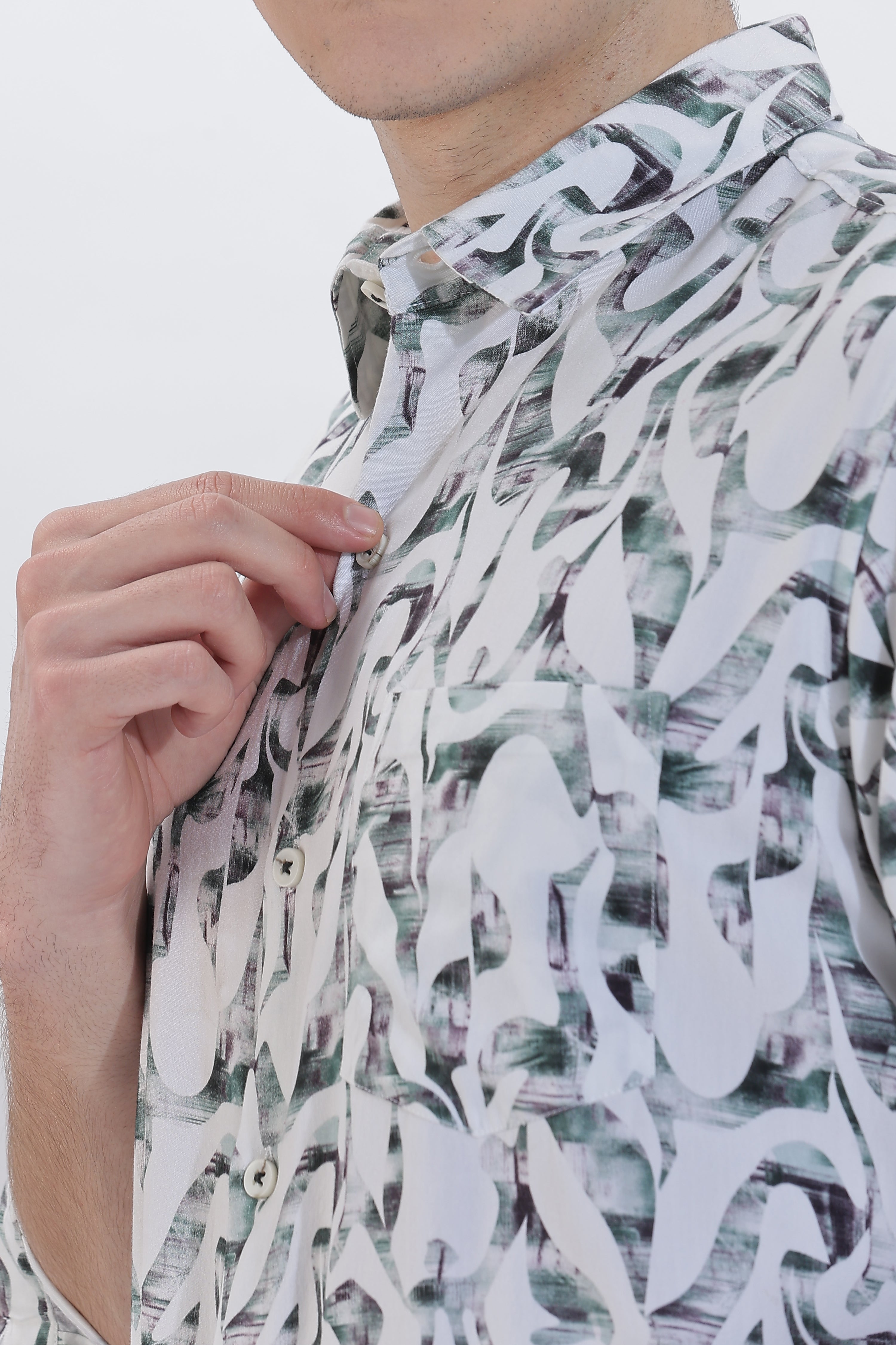 Men's White Base All Over Printed Shirt | Rick Rogue