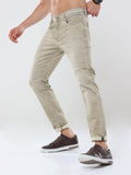 Men's Knitted Khaki Ankle Length Slim Fit Jeans  | Rick Rogue, RICK ROGUE