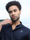 MEN's Solid Navy Blue Slim Fit stretchable Shirt | Rick Rogue, RICK ROGUE