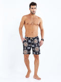 Men's Black Shorts With Chakra Print