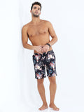 Men's Black Shorts With Floral Printed