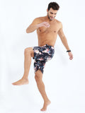 Men's Black Shorts With Floral Printed