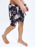 Men's Black Shorts With Floral Printed 