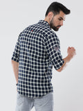 Men's Black and White Checked Full Sleeve Shirt