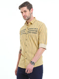 Men's Fine Yellow Striped Shirt