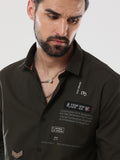 Men's Jade Green Solid Slim Fit Stretchable Shirt