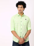 Men's Mint Green Printed Full Sleeve Shirt 