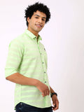 Men's Mint Green Printed Full Sleeve Shirt 
