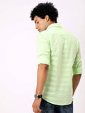 Men's Mint Green Printed Full Sleeve Shirt 