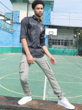 Men's Solid Grey Cargo Daily Wear