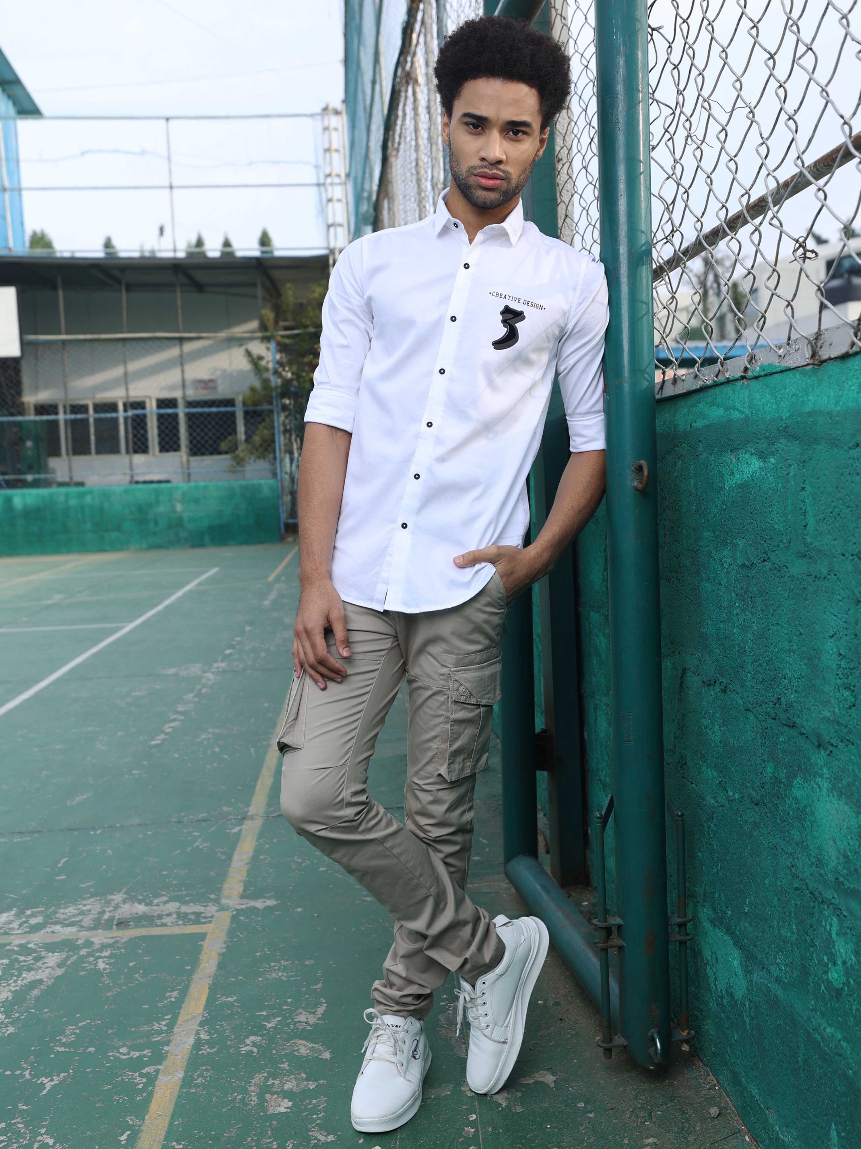 MEN'S Solid Khaki DAILY WEAR Cargo | Rick Rogue, RICK ROGUE