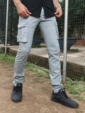 Men's Solid Off-White Daily Wear Cargo  