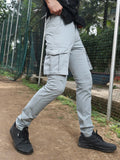 Men's Solid Off-White Daily Wear Cargo 