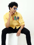 Men's Yellow Solid Slim Fit Shirt